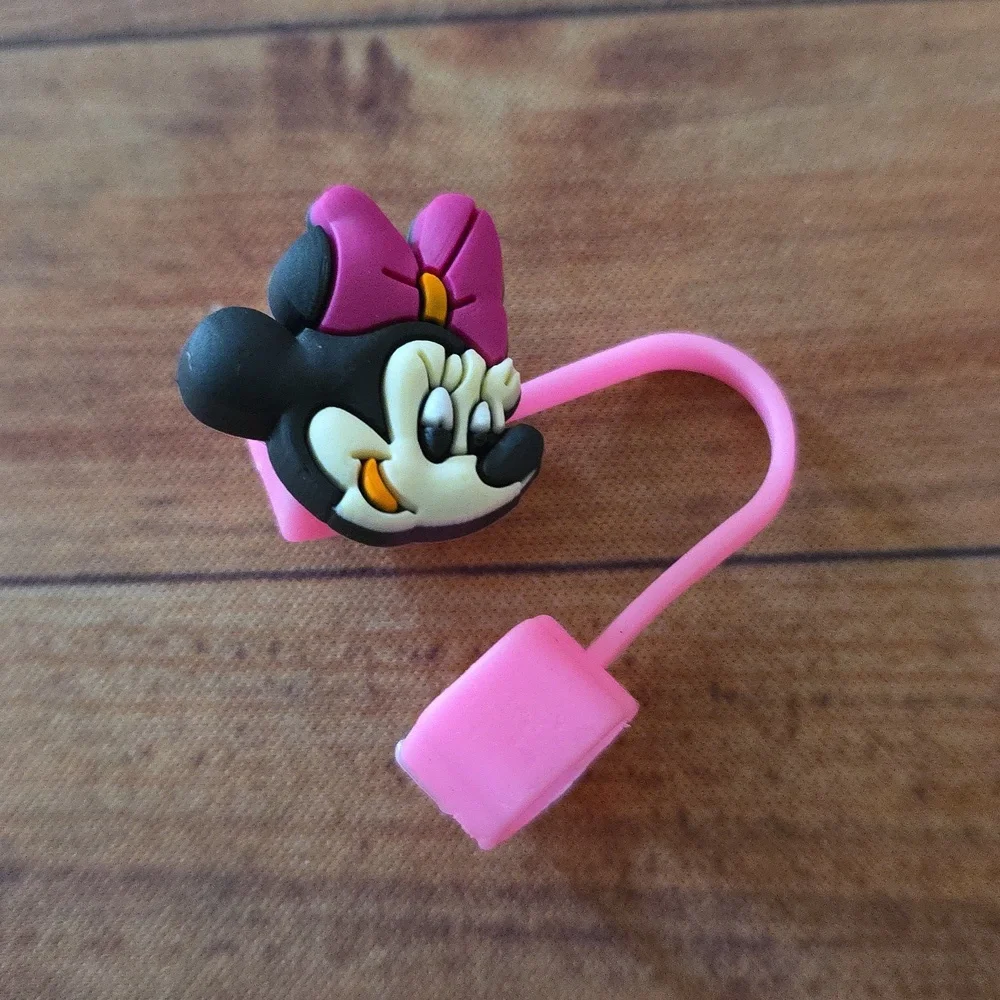 Girl Mouse Face Straw Topper Silicone 10mm/0.4 in Cap Accessory